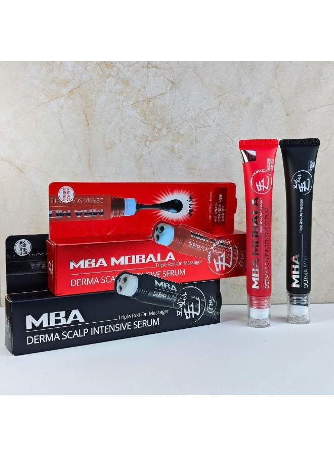 MBA Red & Black CP Roll-on Hair Growth Tonic Set | Black Version for Daily Stabilization + Red Version for Powerful Activation: A Savior Combination for Partial Hair Growth - Image 1